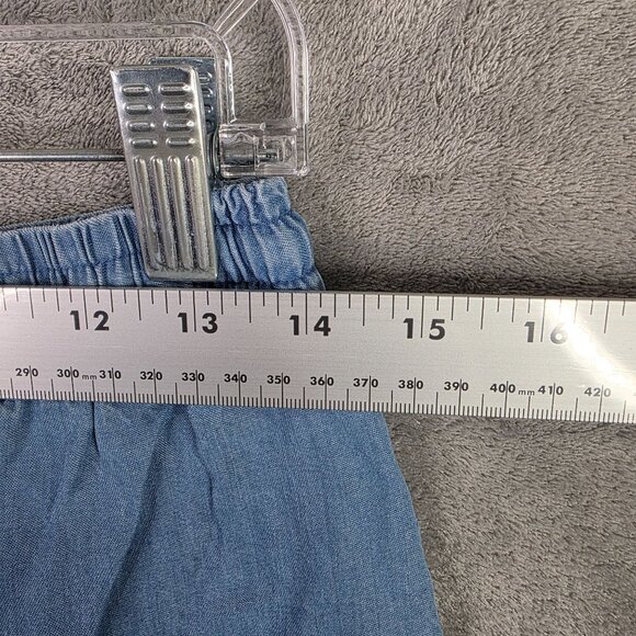 Womens Merona Blue 100% Lyocell Skirt Elastic Waist Drawstring w/ Pockets Size S - Picture 6 of 8